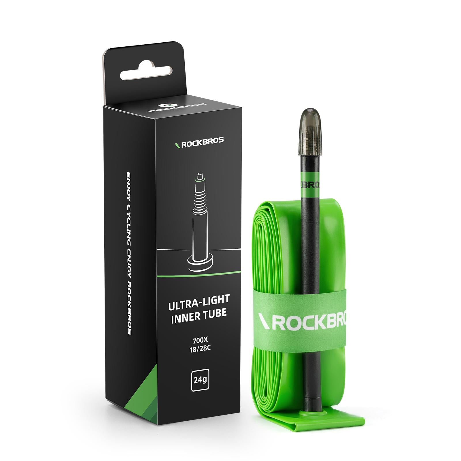 ROCKBROS Neumático de Bicicleta Ultraligero 26g 700C TPU a Prueba de Pinchazos para Ruedas de 18-28C Ligero y de Baja Fricción Compatible con Válvulas de 65mm y 85mm de Largo