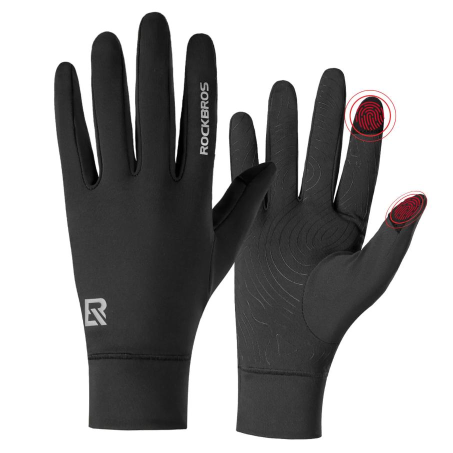 ROCKBROS guantes de ciclismo antideslizantes reflectantes con inserciones térmicas, compatibles con pantalla táctil, para conducción en invierno y bicicleta eléctrica protegete del frío