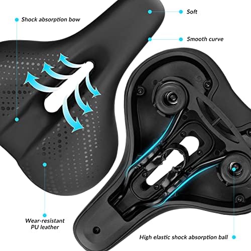 ROCKBROS Sillín de Bicicleta Cómodo Ancho Sillín de Bicicleta Transpirable Hueco Cojín de Espuma Viscoelástica para Bicicleta de Ciudad/Trekking/Carretera/Montaña Hombres Mujeres