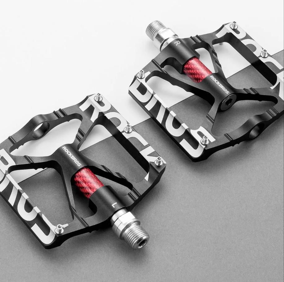 ROCKBROS Pedal de Bicicleta 9/16 Pulgadas Pedal de Bicicleta de Aleación de Aluminio MTB Pedal con Rodamientos Sellados & 100% Eje de Cromo-Molibdeno para Durabilidad y Función Antideslizante