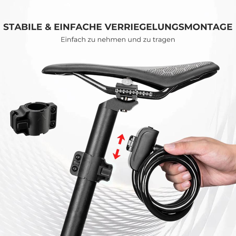 ROCKBROS candado para bicicleta de 110 cm / 11 mm con núcleo de aleación de zinc reforzada y cable de acero 7x7 para alta seguridad y durabilidad