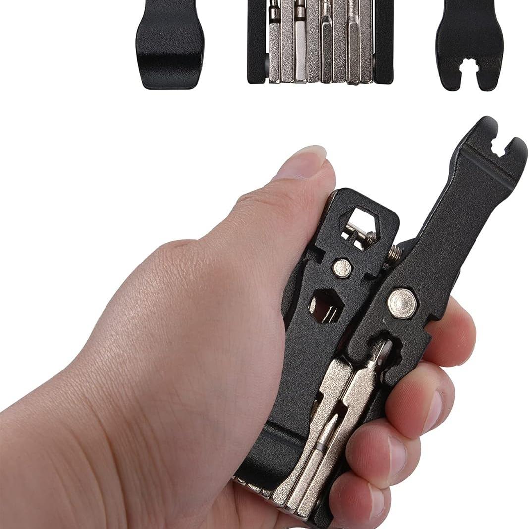 ROCKBROS Jogo de herramientas multifunción para bicicleta 20 en 1, set de reparación plegable de acero inoxidable