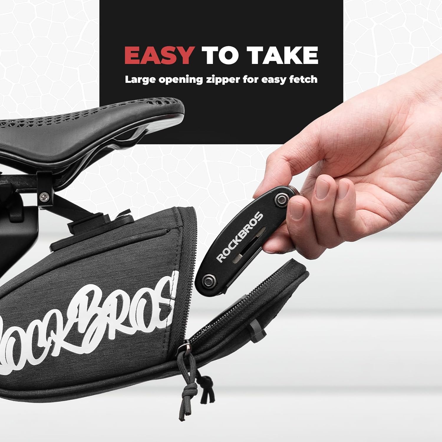 ROCKBROS Bolsa de Bicicleta Bolsa de Sillín Portátil para Bicicleta de Carretera Montaña Grava y Plegable Accesorios de Bicicleta para Sillín