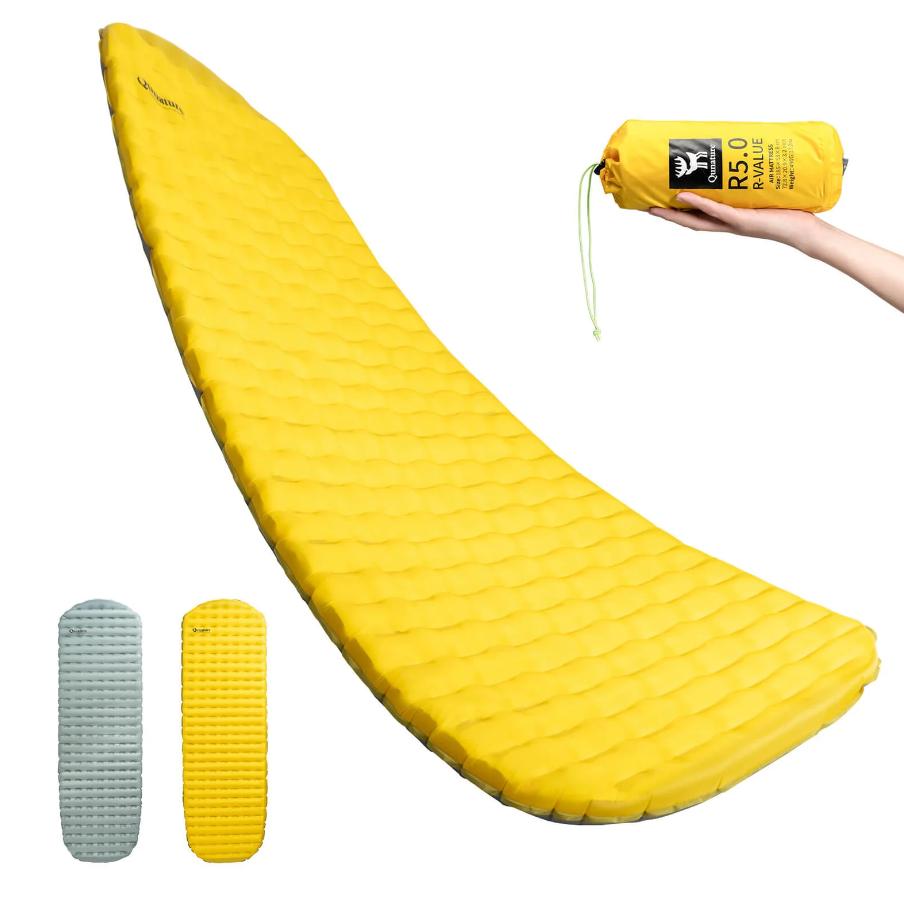 ROCKBROS Qunature colchón inflable/esterilla térmica RS5.0 para camping al aire libre con estructura reflectante 3D y 8 cm de amortiguación