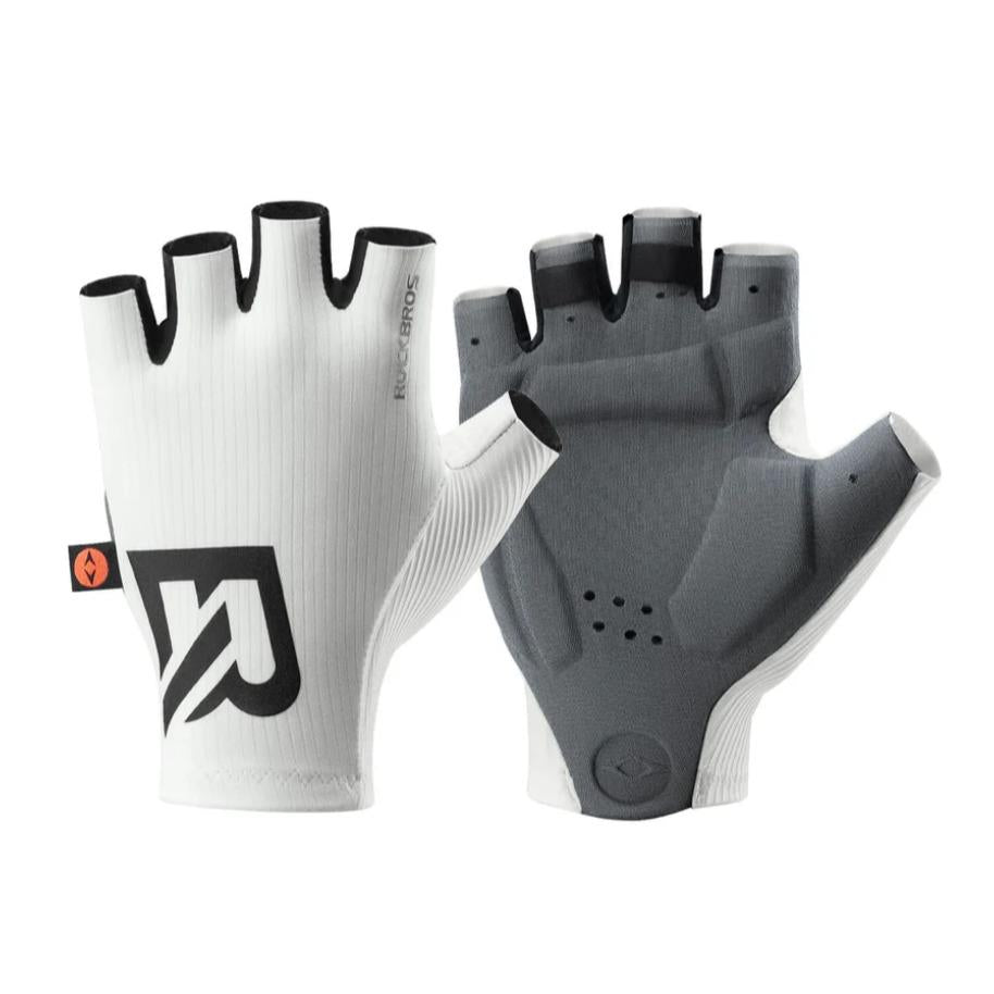 Guantes de Ciclismo de Medio Dedo Elásticos Interface - Cojín de Espuma de Alta Densidad Italiana, Diseño 3D Ergonómico, Ventilación Integral, Palma Antideslizante, Tiras de Liberación Rápida & Cobertura Extendida del Muñec