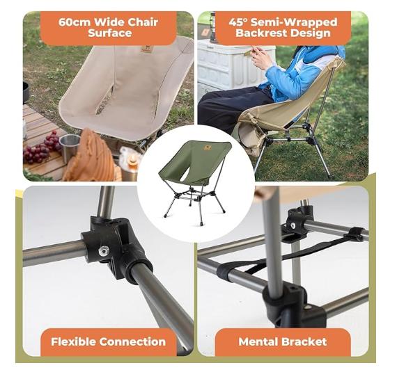 ROCKBROS Qunature Silla de camping plegable