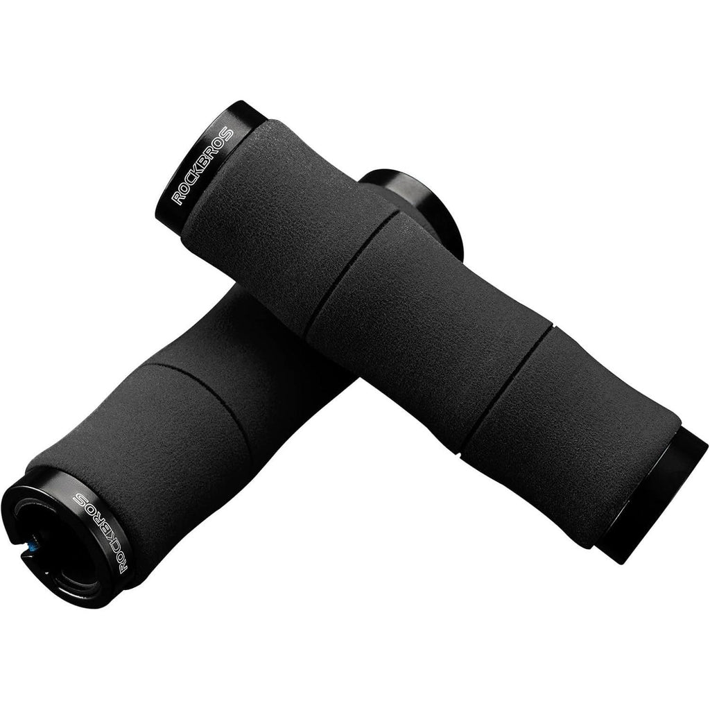 ROCKBROS manopla de bicicleta antideslizante de esponja EVA con diseño de bloqueo de aluminio, manopla para scooter y manopla para barra de dirección, manopla de bicicleta para MTB, bicicleta de carretera y trekking, e‑bike, 22 mm