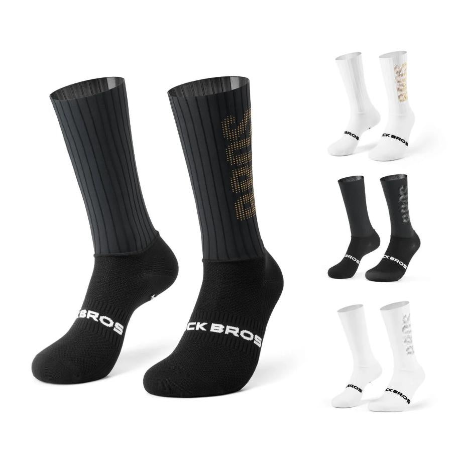 ROCKBROS calcetines de ciclismo, transpirables, de compresión, de 95% poliamida y 5% elastano, con tejido de malla para una ventilación y comodidad óptimas
