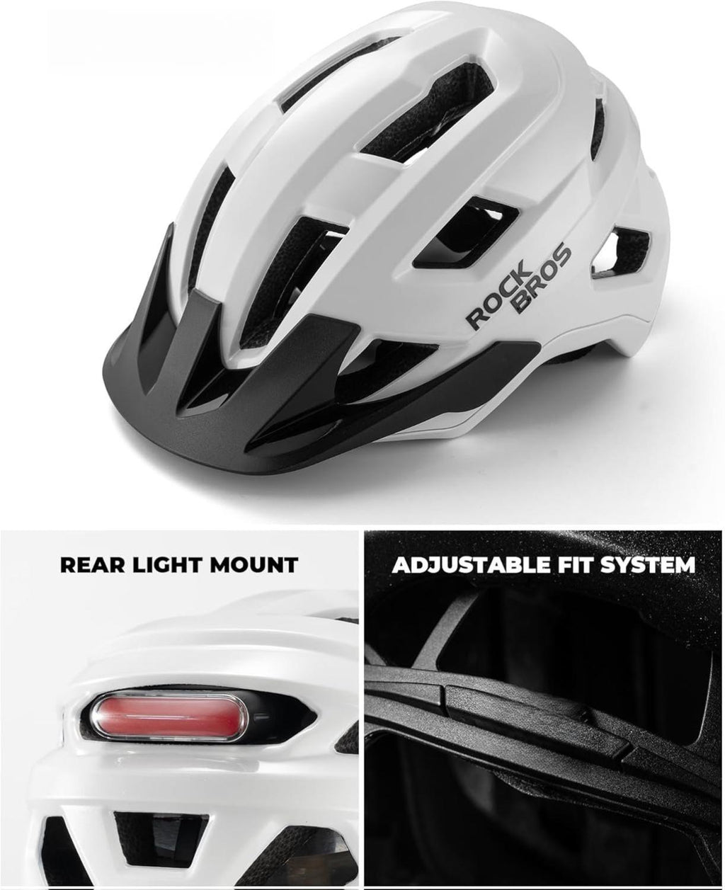 ROCKBROS casco de bicicleta certificado CE para jóvenes y niños con visera desmontable ajuste profundo seguro para MTB BMX descenso en bicicleta y patinaje con ventilación a 360 grados