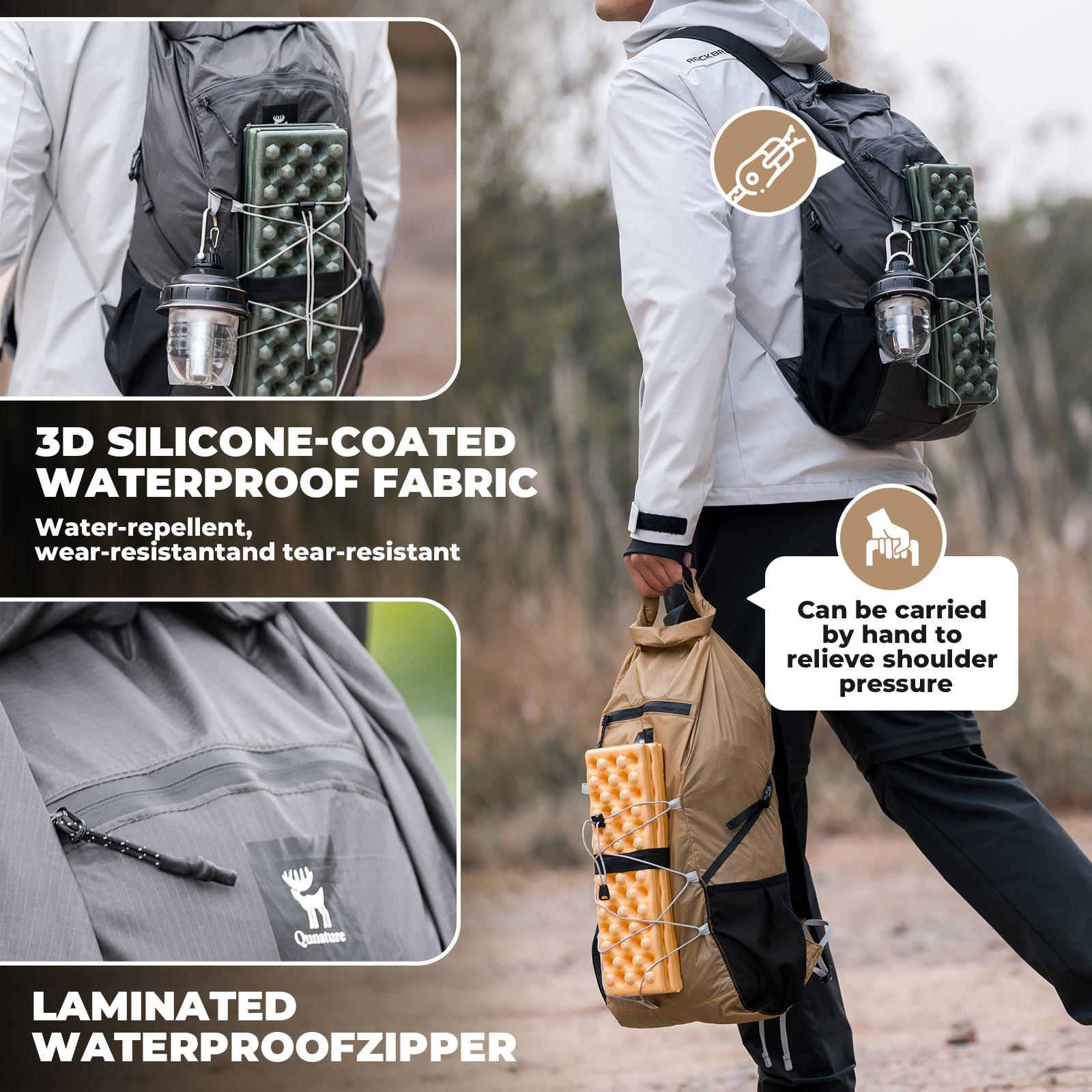 ROCKBROS Mochila ultraligera y plegable 20 L de capacidad robusta resistente al agua efecto loto cómoda para salidas diarias