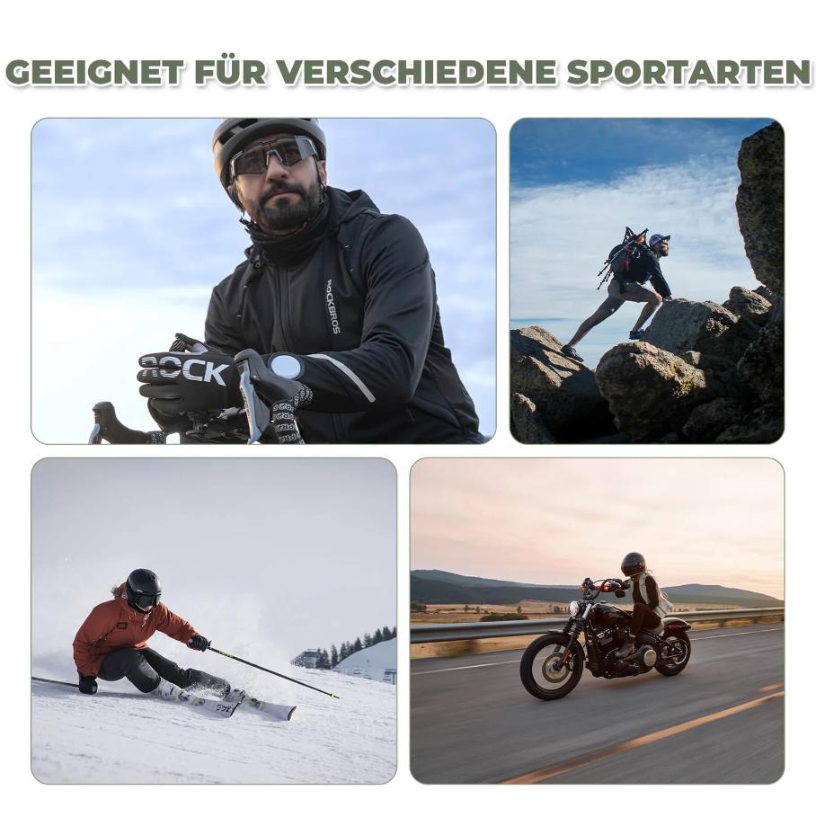 Guantes de ciclismo ROCKBROS de dedos completos con función de pantalla táctil