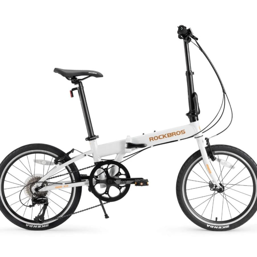 ROCKBROS bicicleta plegable de 20 inch de aluminio con 8 velocidades y frenos de disco, portátil y compacta para unisex (hombres y mujeres), diseño de plegado rápido, lista para la ciudad, duradera