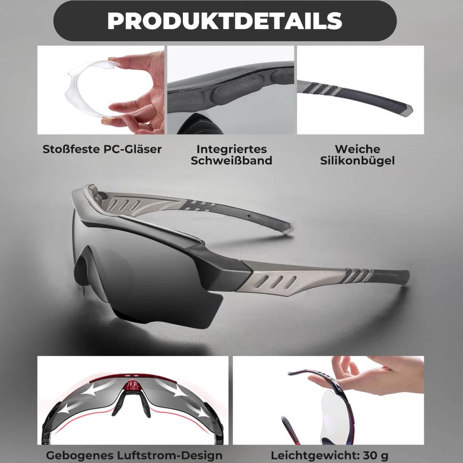 ROCKBROS Gafas de ciclismo polarizadas con lentes intercambiables protección UV deportivas unisex gafas pp