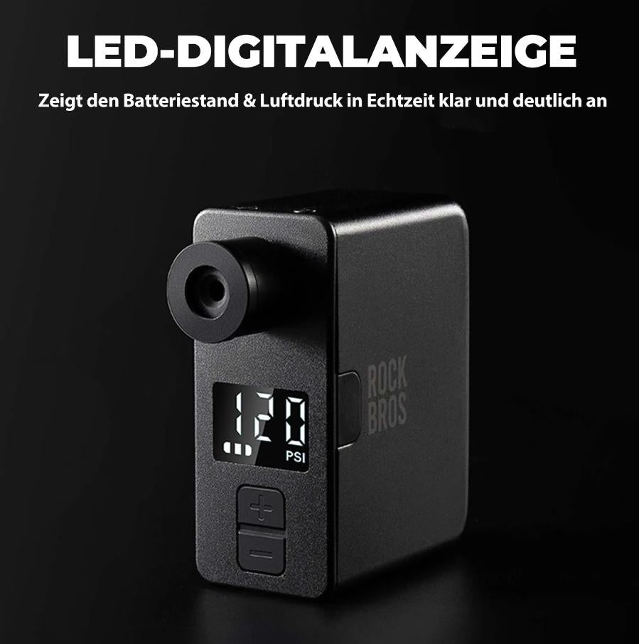 ROCKBROS AS1 Pro mini bomba para bicicleta eléctrica 120 PSI batería de 450 mAh pantalla LED USB-C carga rápida ultracompacta ligera autostop ideal para bicicleta de carretera MTB & desplazamientos BikePump CyclingEssentials