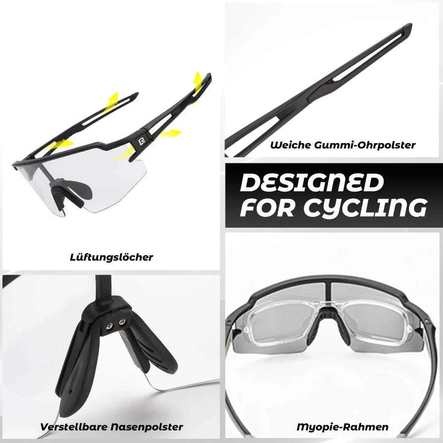 Gafas de bicicleta UV400 fotocromáticas para hombres y mujeres