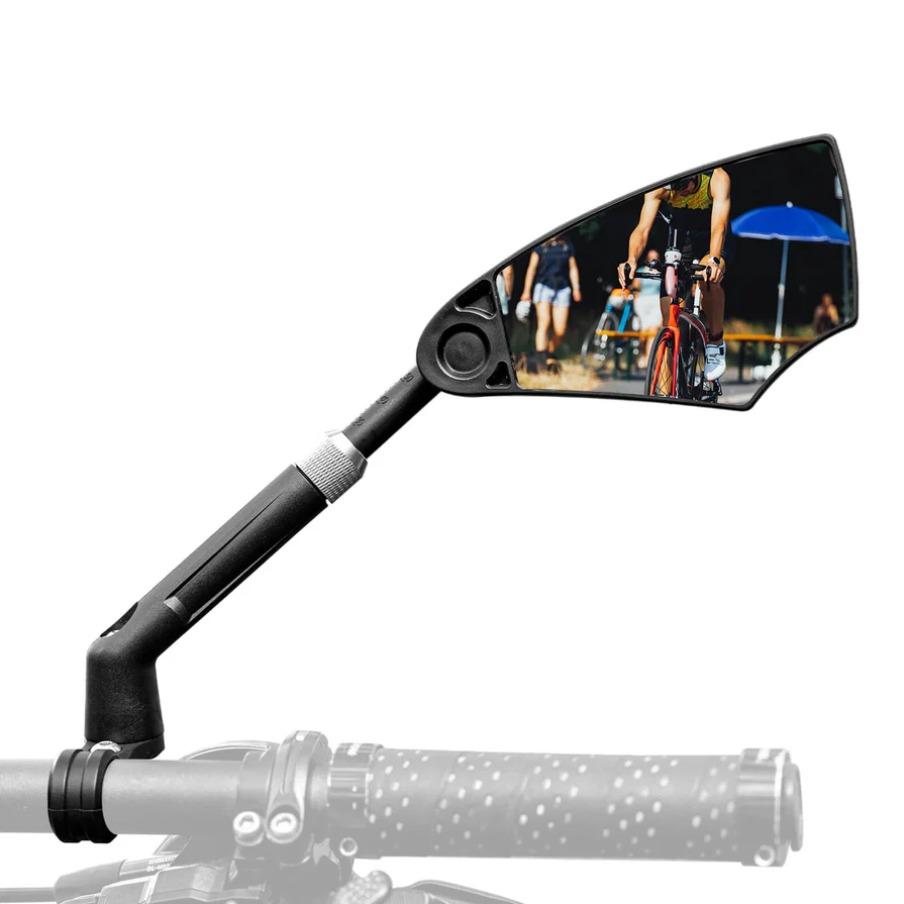 Espejo de bicicleta ROCKBROS, espejo retrovisor giratorio 360°, plegable para manillar (20–23 mm), visión HD, seguridad, diseño anti deslumbramiento, resistente a explosiones, material PA, diseño anti deslumbramiento para viajes nocturnos