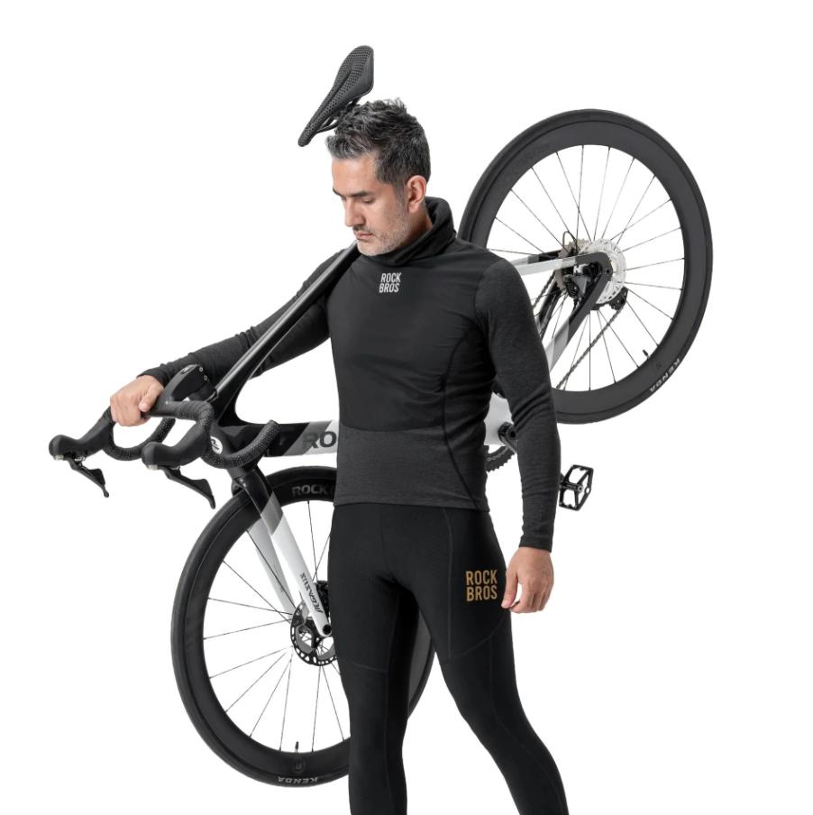Ropa interior térmica de invierno para ciclismo masculino de manga larga