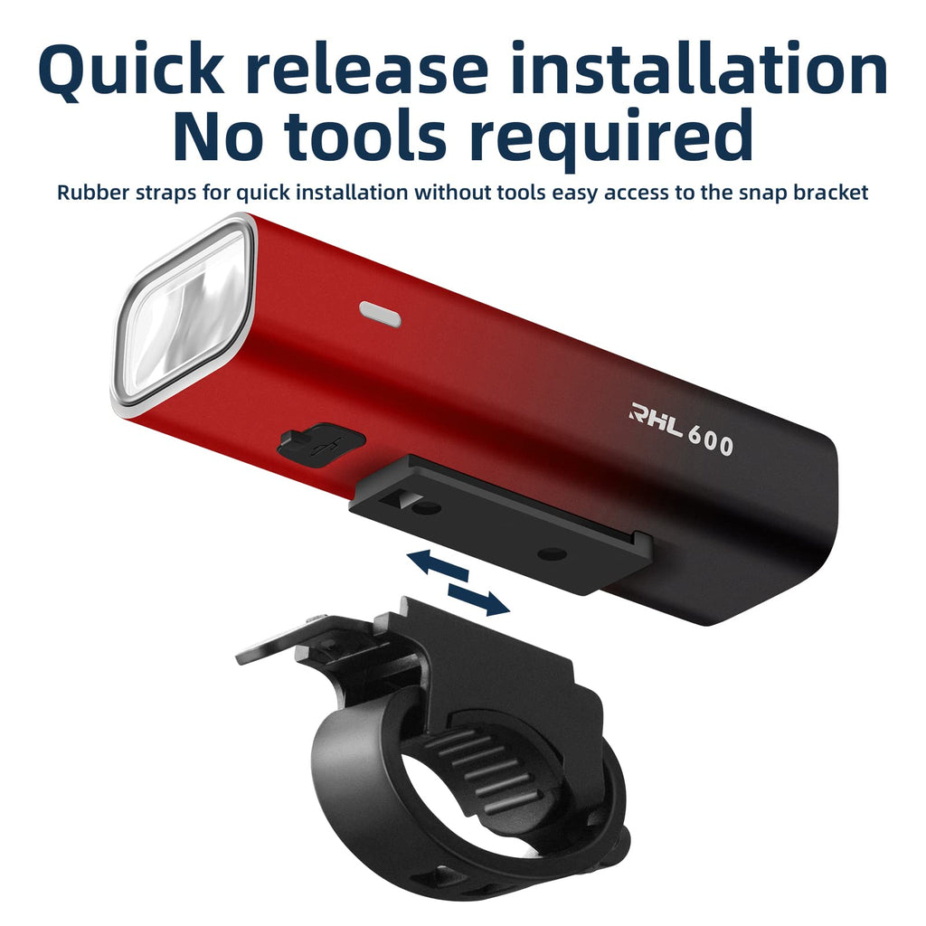 Faro delantero para bicicleta (unisex) – Recargable de alta capacidad (2600 mAh)
