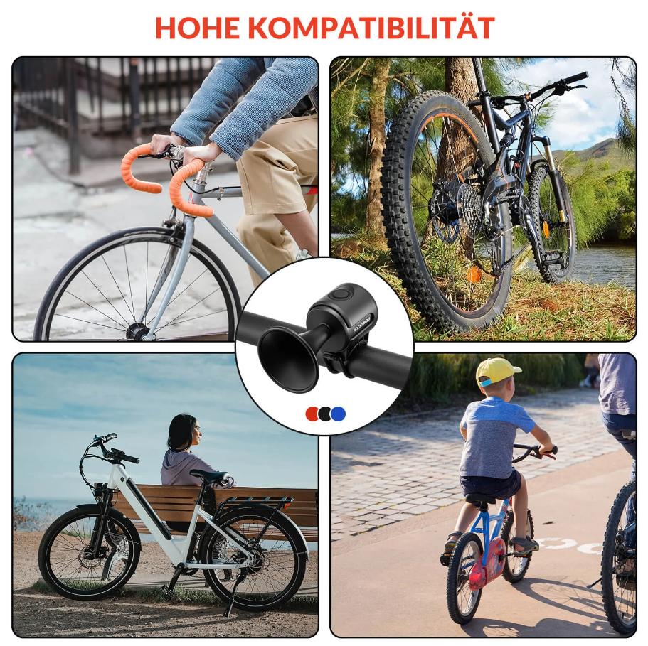 ROCKBROS campana eléctrica para bicicleta – 120 dB de sonido, recargable por USB e impermeable IPX4 para tu seguridad, perfecta para bicicleta eléctrica, MTB y bicicleta infantil #Fahrradgadget #TikTokGadget #Fahrradklingel