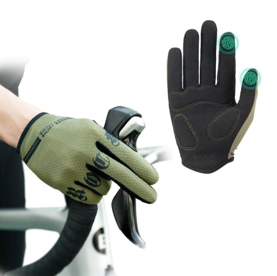 ROCKBROS guantes de ciclismo de dedos completos compatibles con pantalla táctil