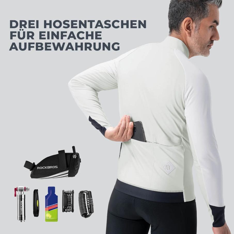 ROCKBROS chaqueta de ciclismo con elementos reflectantes transpirable y práctica para hombre materiales de alta calidad comodidad óptima y durabilidad