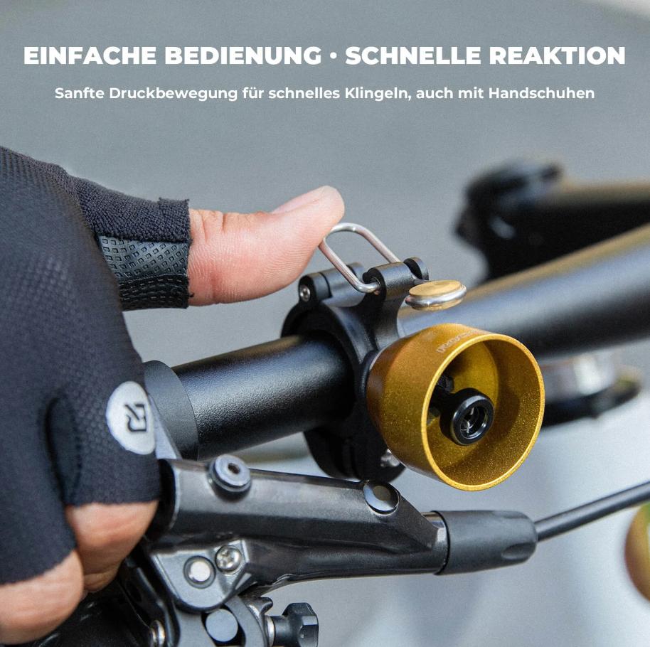 ROCKBROS campana de bicicleta mini 90 dB aleación de cobre universal compatible con manillares de 22,2 mm & 31,8 mm instalación rápida montaje antivibración bike bell