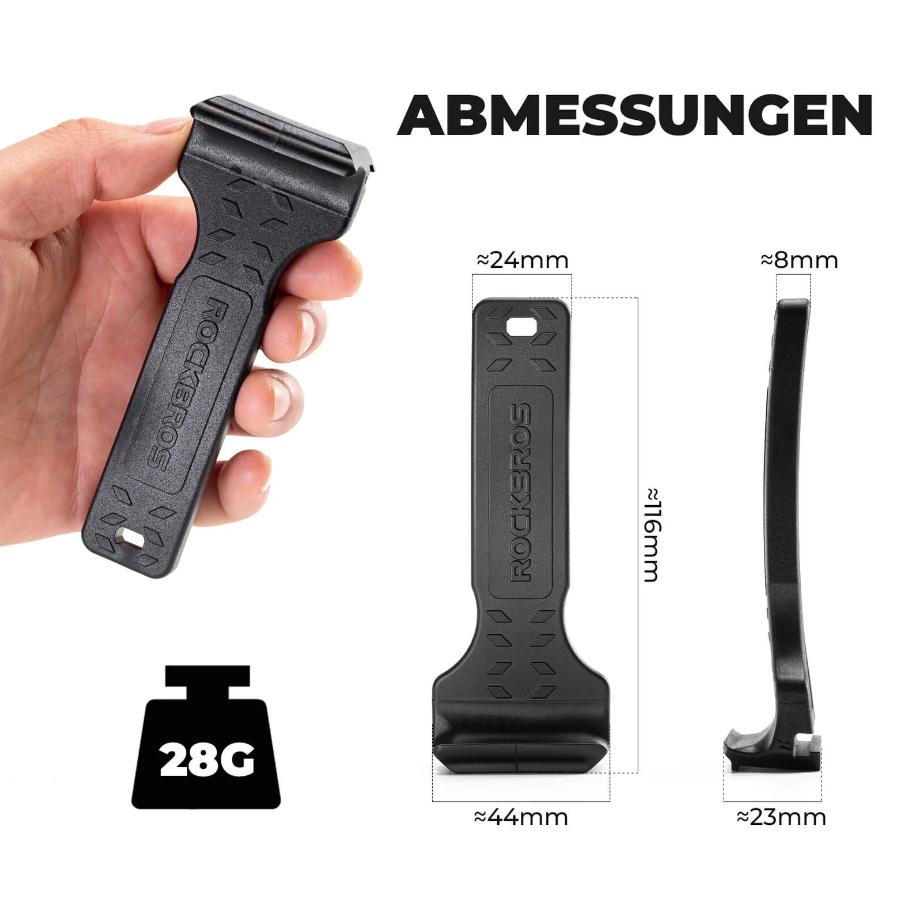 ROCKBROS Bicicleta 2 EN 1 Palanca de Neumáticos Portátil bycicle Ultraligero 28g Ancho 24mm Herramienta Multifuncional para Todos los Tipos de Neumáticos