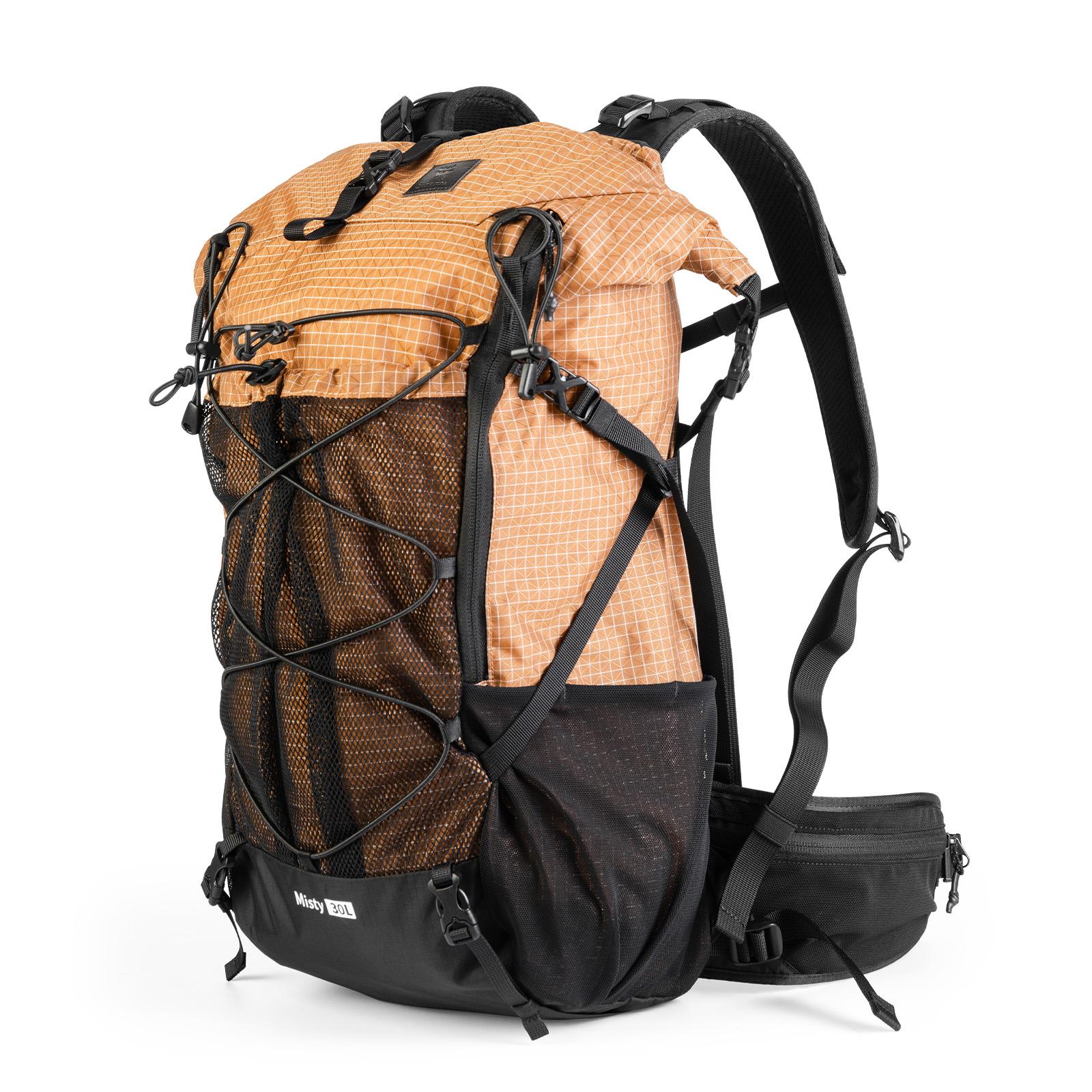 ROCKBROS mochila de trekking 35L resistente al agua, material de nylon robusto, gran capacidad, varios compartimentos, sistema de transporte cómodo, detalles de seguridad, mochila de senderismo versátil para caminatas de 1-2 días o viajes de 3 días