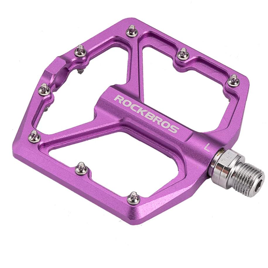 ROCKBROS Pedal de Aluminio 9/16 inch con Plataforma Ancha de 104mm y Super Agarre 8 Puntas de Acero Inoxidable CNC Precisión para MTB E-Bike & Bicicleta Urbana