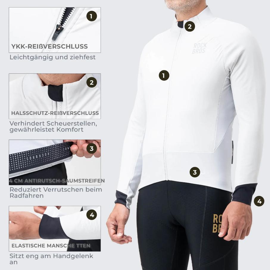 ROCKBROS chaqueta de ciclismo con elementos reflectantes transpirable y práctica para hombre materiales de alta calidad comodidad óptima y durabilidad