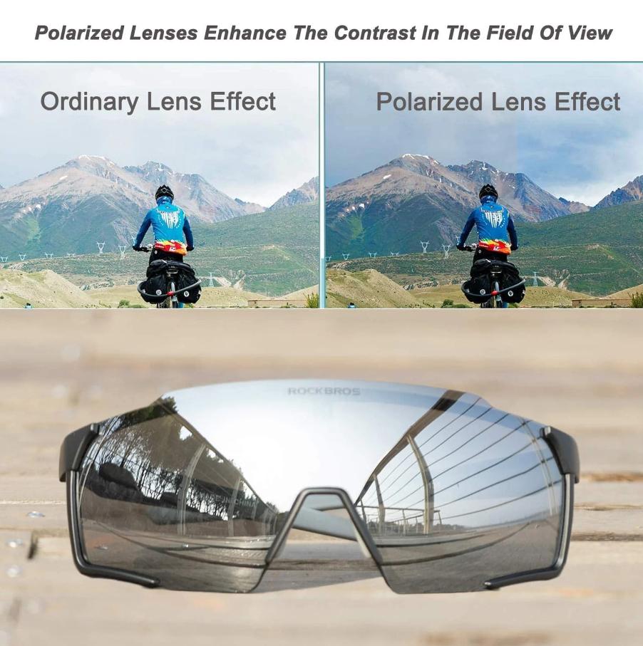 ROCKBROS-gafas de sol polarizadas para deportes al aire libre con , protección UV400, lentes HD y diseño de moda