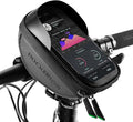 ROCKBROS bolsa de manillar para bicicleta, impermeable, soporte para smartphone compatible con teléfonos de hasta 6,5 inch, pantalla táctil sensible