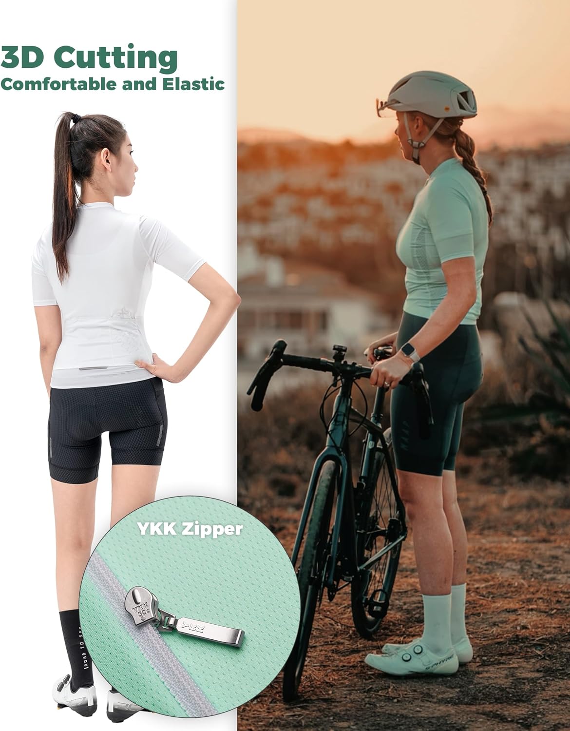 ROCKBROS TVI Camiseta Ciclismo Mujer Manga Corta, Ropa Ciclismo Maillot Ciclismo Manga Corta Bicicleta Short Sleeve Transpirable Camisetas Deportivas Ciclismo Mujer MTB Verano