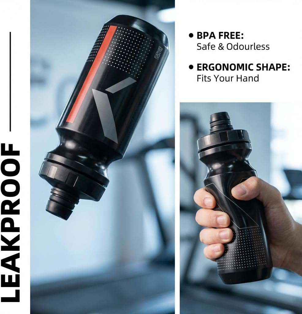 ROCKBROS botella de agua 600 ml a prueba de fugas sin BPA botella deportiva para ciclismo senderismo actividades al aire libre trabajo escuela rosa material PP5 diseño ergonómico