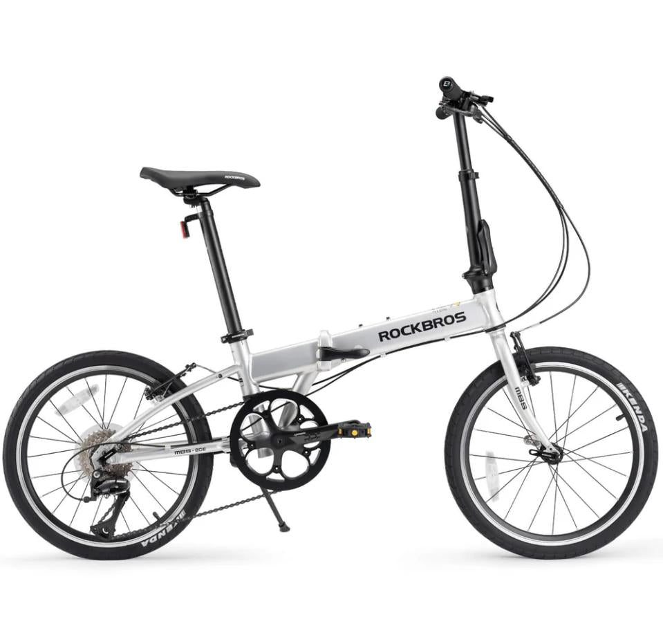 ROCKBROS bicicleta plegable de 20 inch de aluminio con 8 velocidades y frenos de disco, portátil y compacta para unisex (hombres y mujeres), diseño de plegado rápido, lista para la ciudad, duradera