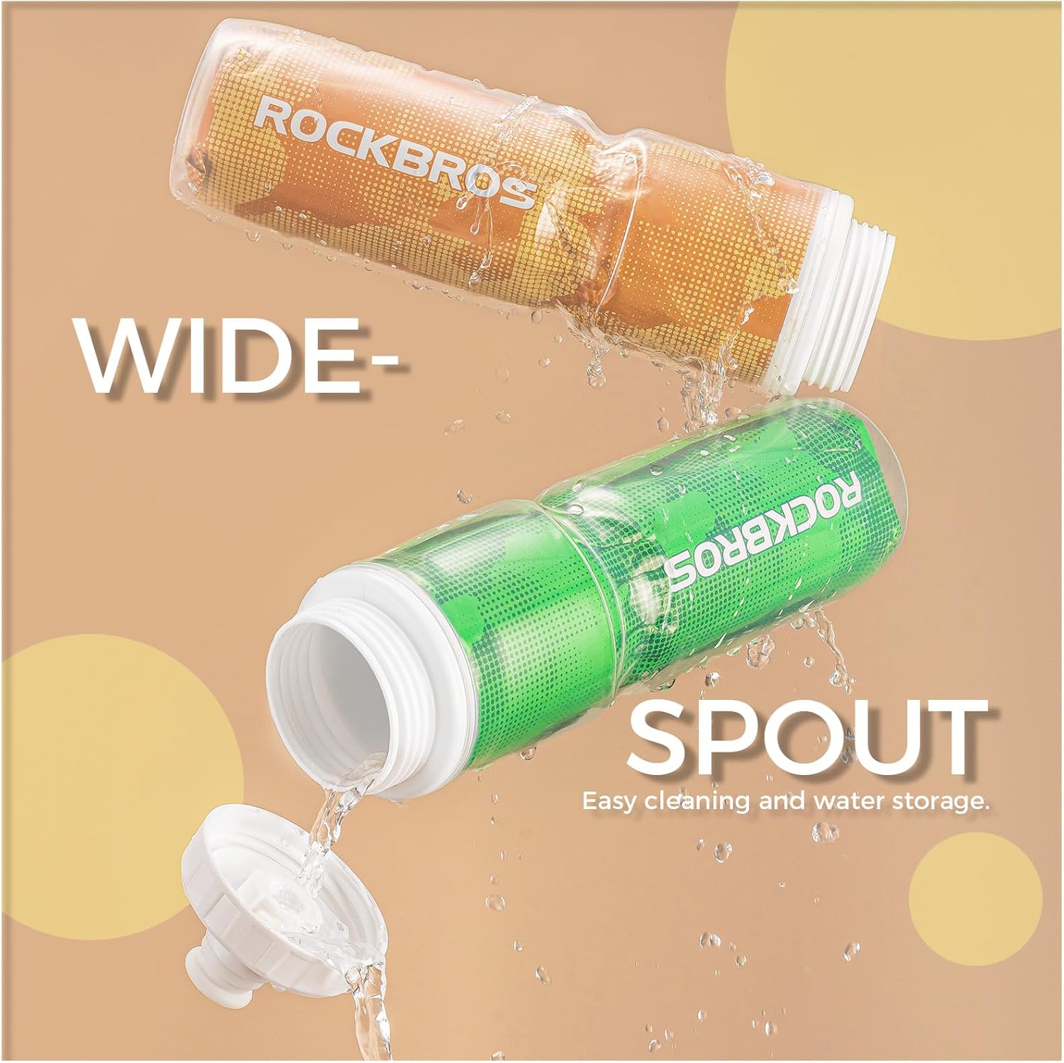 ROCKBROS botella de agua para bicicleta 670 ml, a prueba de fugas, botella deportiva con tapa de presión, sin BPA, ligera y robusta, para entrenamiento en bicicleta y senderismo, rosa
