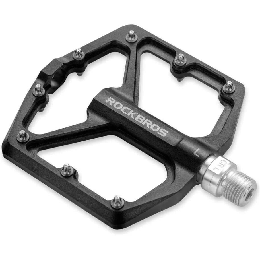 ROCKBROS Pedal de Aluminio 9/16 inch con Plataforma Ancha de 104mm y Super Agarre 8 Puntas de Acero Inoxidable CNC Precisión para MTB E-Bike & Bicicleta Urbana