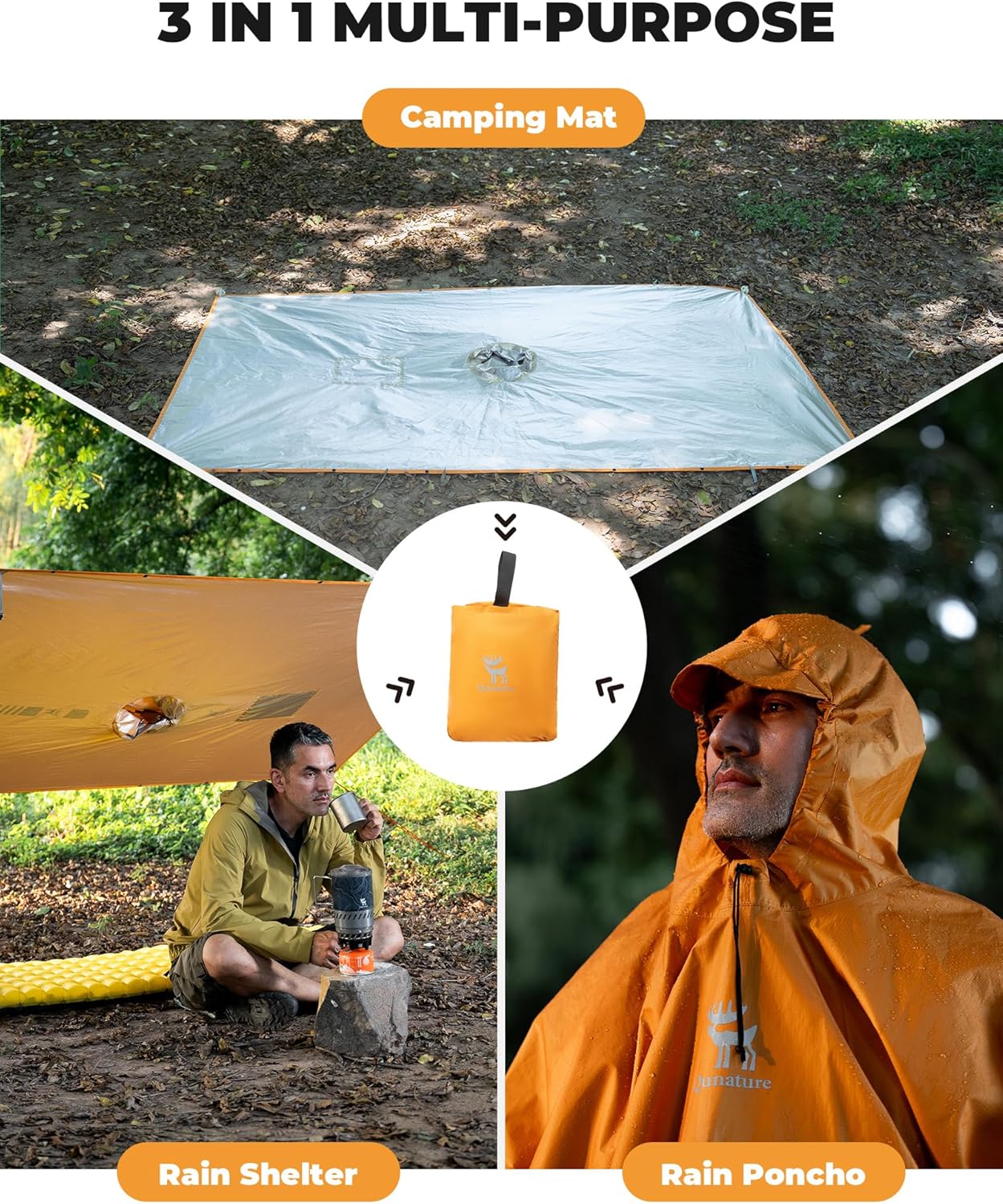 Poncho Impermeable 3 En 1