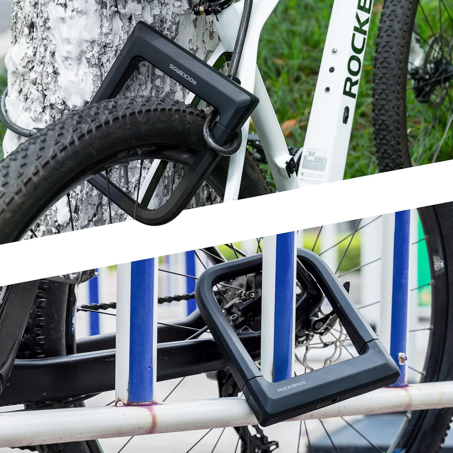 LOCKBROS candado de bicicleta de alta seguridad, candado de cadena de bucle de 14 mm con llave, para e‑bike, bicicleta de carretera y bicicleta de montaña, también apto para motocicleta