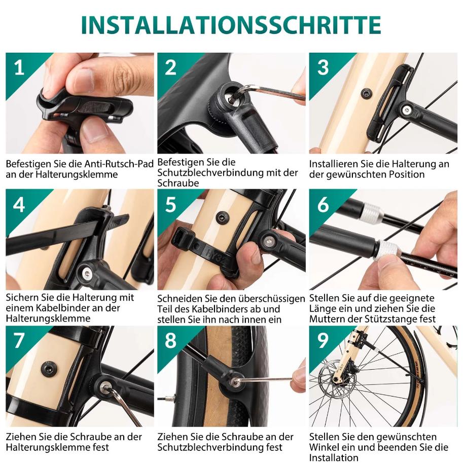 ROCKBROS set de guardabarros para bicicleta 27,5", liberación rápida, ligeros para bici de carretera y MTB, ángulo ajustable, protección contra salpicaduras rápida, material de PP para lluvia, gravel, desplazamientos y ciclismo al aire libre