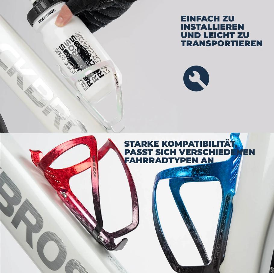 ROCKBROS Portabidones para bicicleta Portabotellas de bebidas Resistente de aleación de aluminio Ligero 8 Color Aleación de aluminio cromada Resistente a la intemperie y resistente Fácil de instalar Universal Compatible