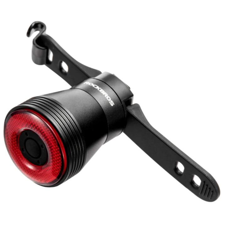 ROCKBROS Luz Trasera Inteligente Q5 IPX6 Resistente al Agua con 4 Modos de Iluminación y Carga USB Recargable para Bicicleta Seguridad Nocturna