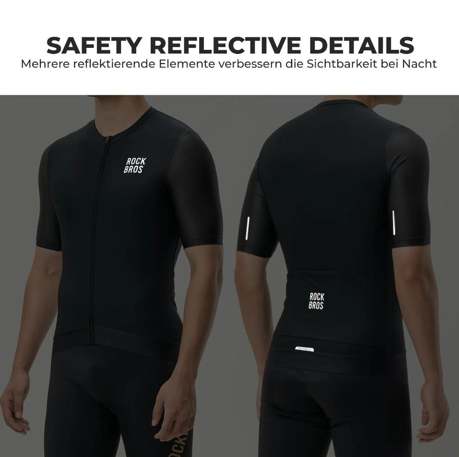 ROCKBROS camiseta de ciclismo para hombre de manga corta – transpirable, reflectante