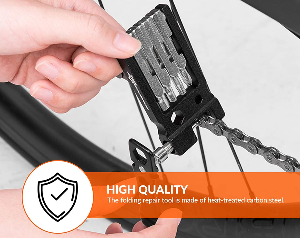 ROCKBROS Jogo de herramientas multifunción para bicicleta 20 en 1, set de reparación plegable de acero inoxidable