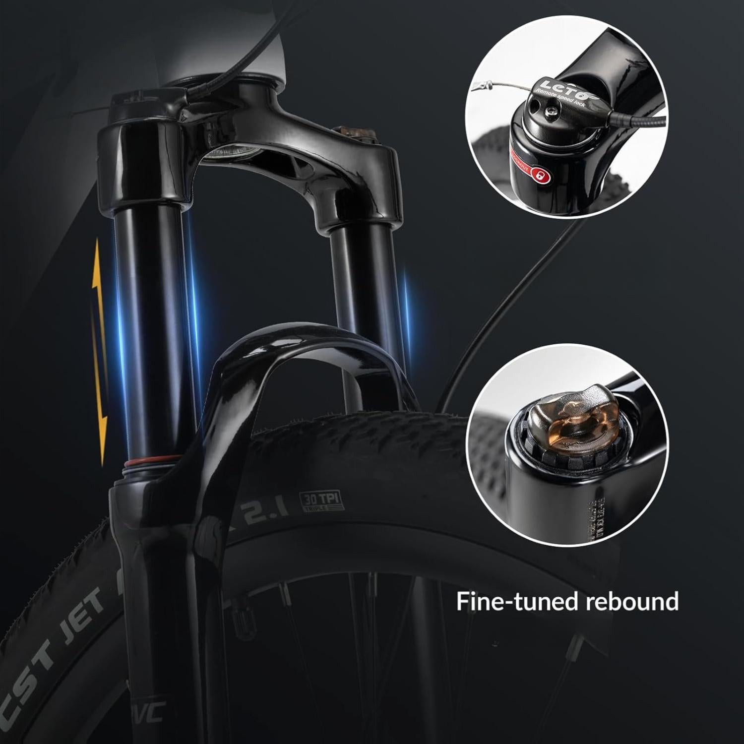 ROCKBROS MT400 bicicleta de montaña de 29 inch de aluminio con CUES U6000, cambio de 10 velocidades, frenos de disco y precarga ajustable del amortiguador para hombres y mujeres