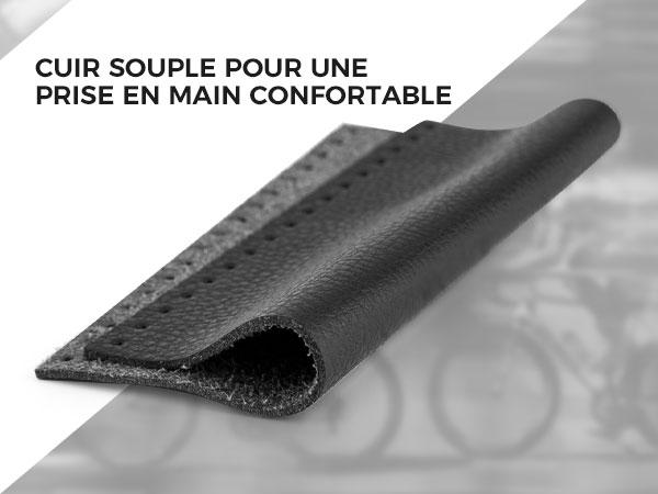 ROCKBROS empuñaduras de cuero MEGA COMODIDAD & protección del muñeco estilosas & ergonómicas empuñaduras de bicicleta para manillares de 22,2 mm MTB city bike e-bike universales para city, trekking & e-bike el tuning de bicicleta con efecto cuero