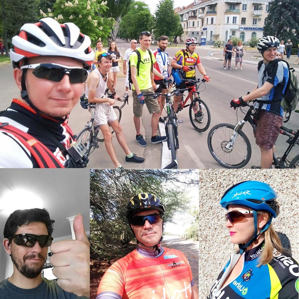 Gafas de ciclismo ROCKBROS polarizadas con 5 lentes intercambiables para mujer y hombre, gafas deportivas para bicicleta, aptas para deportes al aire libre como ciclismo, correr y pesca; gafas de ciclismo estilo ciervo