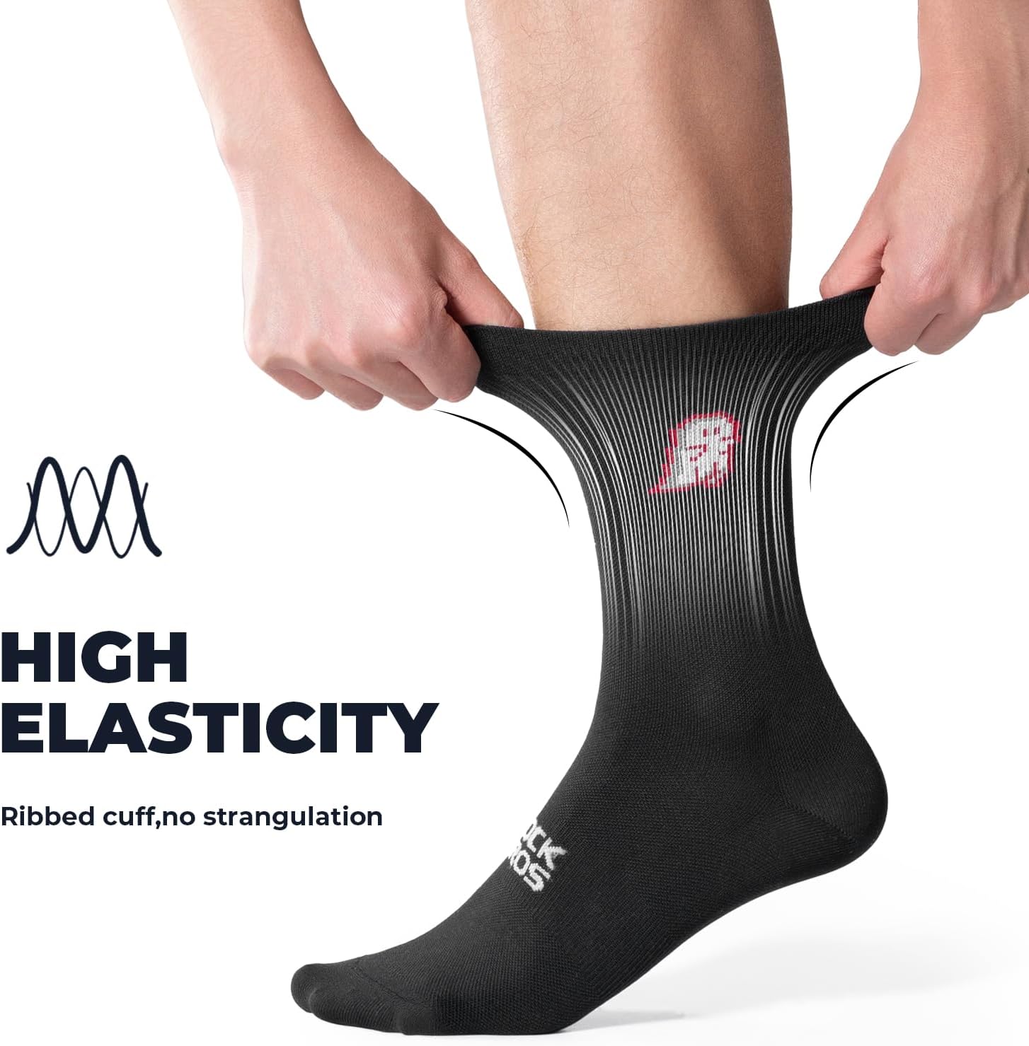 ROCKBROS Calcetines Ciclismo Bicicleta Hombre Mujer, Calcetines Ciclismo Transpirables para Ciclismo, Correr, Fitness, Entrenamiento, Calcetines Cómodos con Talón Reforzado & Tira Antideslizante en el Empeine, 36-46