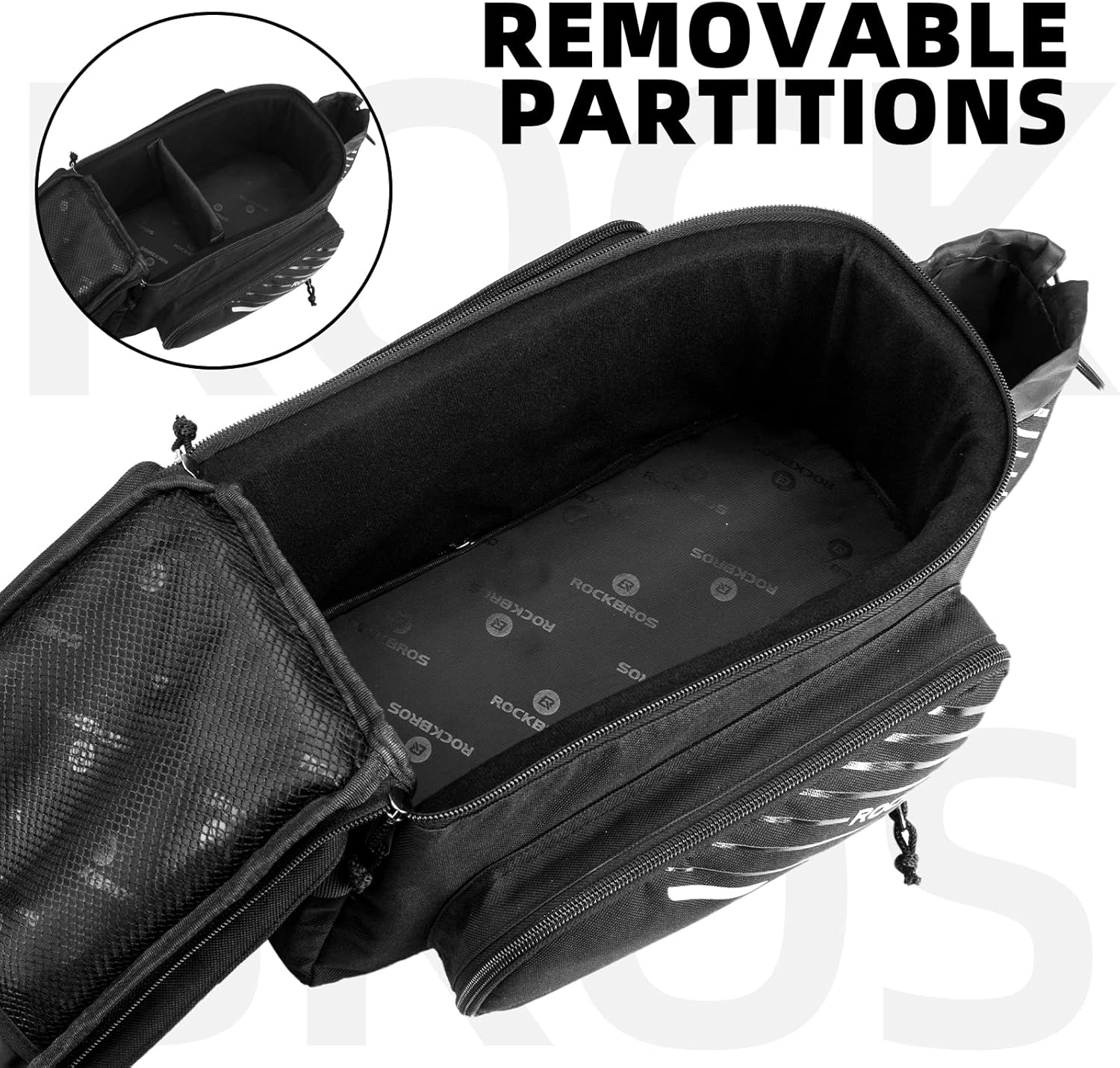 ROCKBROS Bolsa de carga para bicicleta 9-12L - Resistente al agua y expandible, bolsa de carga para bicicleta viral, accesorios para bicicleta de los desplazados, con bolsillos laterales plegables, ideal para desplazados, bikepacking y uso diario