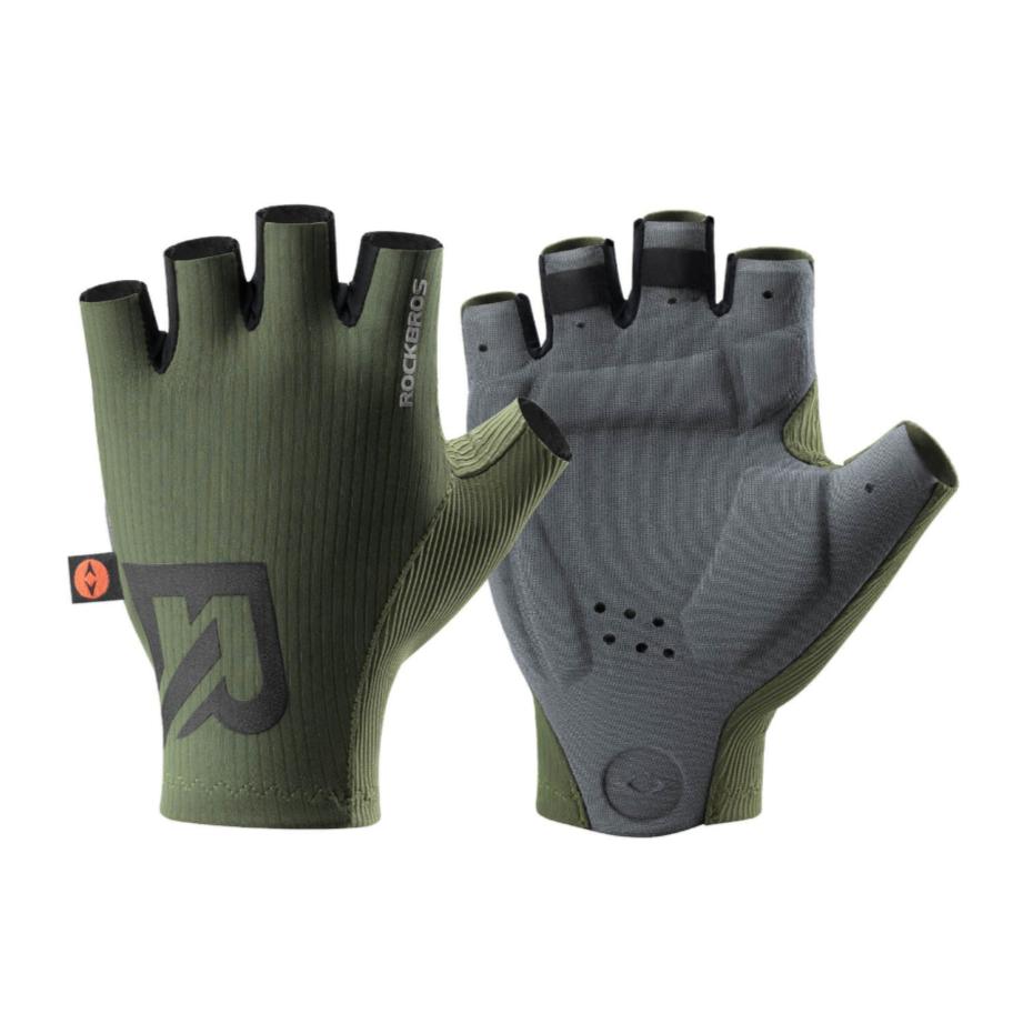 Guantes de Ciclismo de Medio Dedo Elásticos Interface - Cojín de Espuma de Alta Densidad Italiana, Diseño 3D Ergonómico, Ventilación Integral, Palma Antideslizante, Tiras de Liberación Rápida & Cobertura Extendida del Muñec